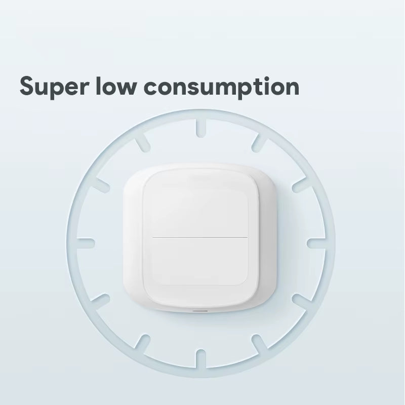 Front view of Tuya WiFi Zigbee 3.0 smart switch with "2 gang 6 scenes" text.