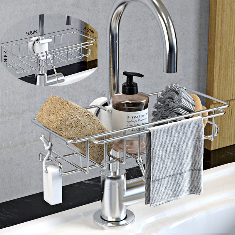 Stainless Steel Sink Storage Rack Kitchen Bathroom