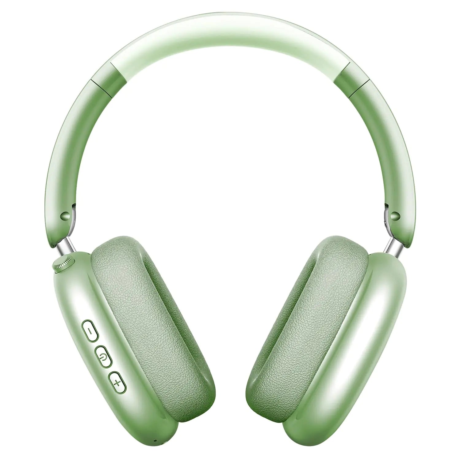 Front view of Wentronic Y01 headphones – Sleek green over-ear design.