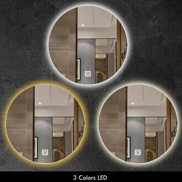 Round LED Bathroom Mirror – A sleek, illuminated 40cm mirror with smart features.