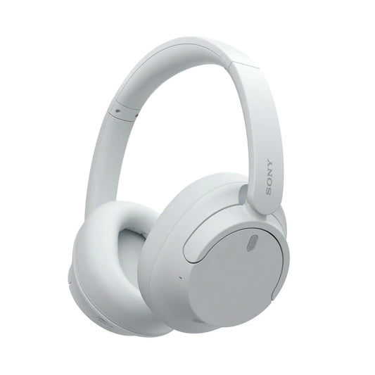 Front view of Sony WH-CH720N wireless headphones in white, showcasing sleek over-ear design.