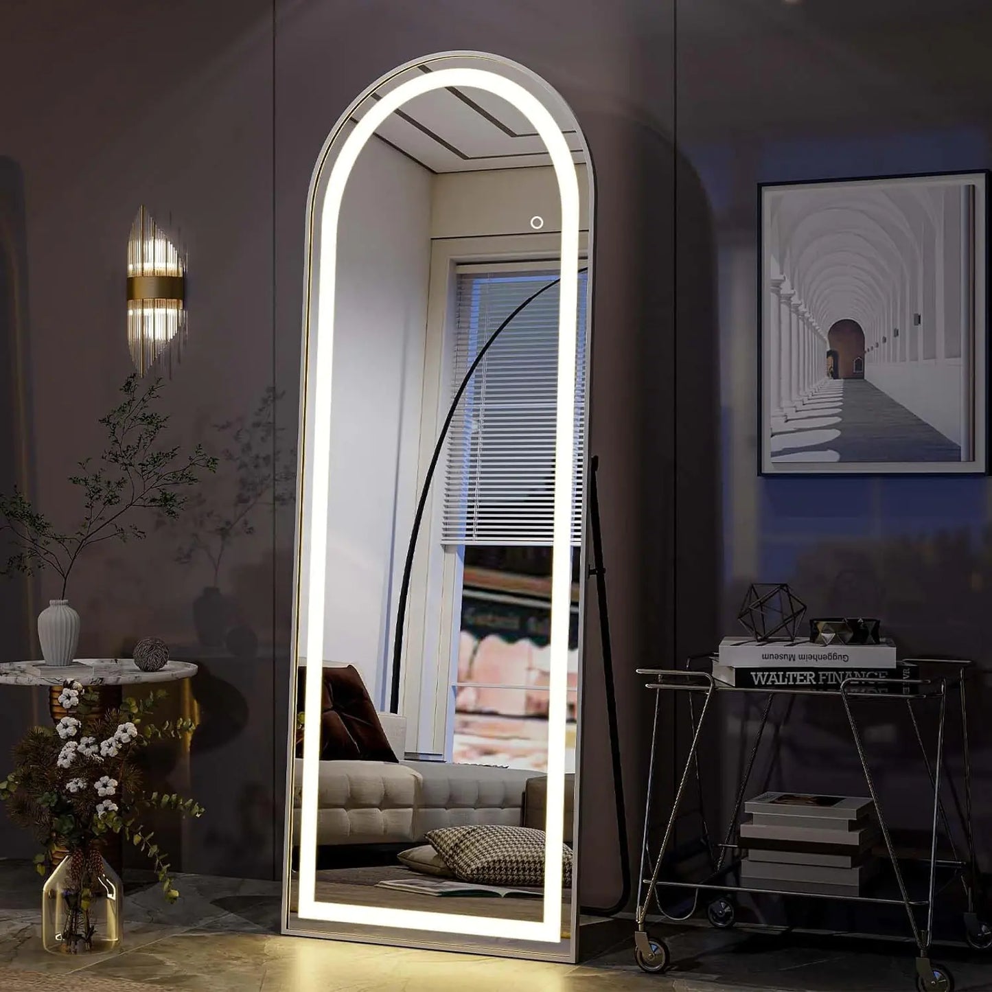 all-Mountable and Freestanding Mirror for versatile placement in any space.