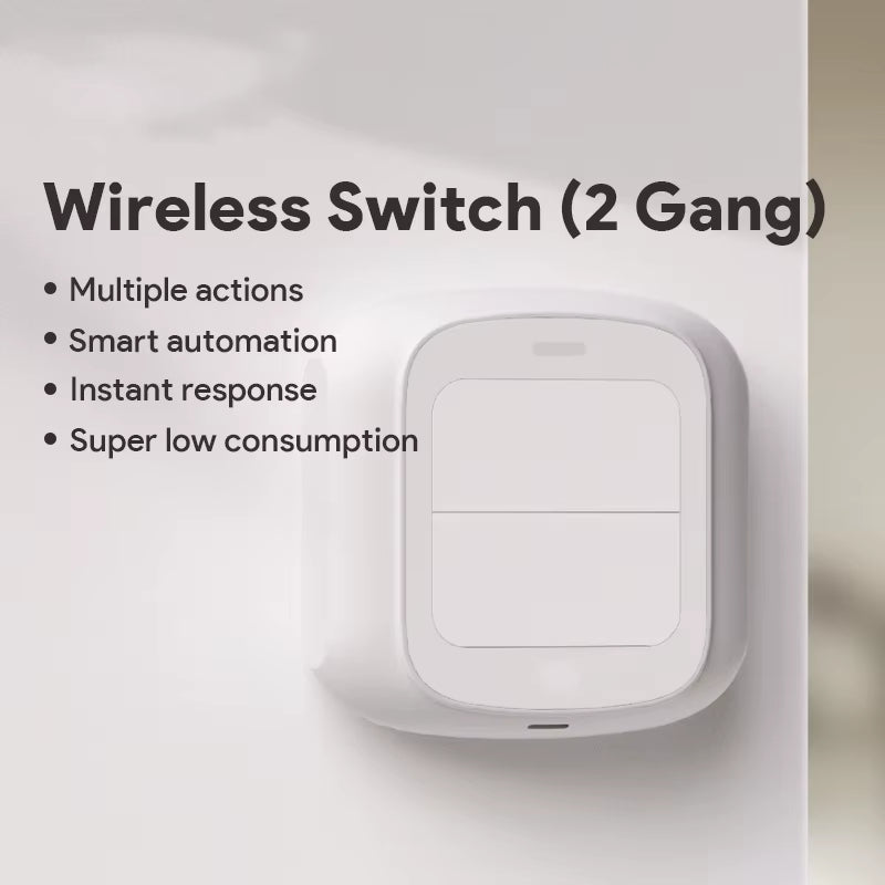 Front view of Tuya WiFi Zigbee 3.0 smart switch with "2 gang 6 scenes" text.