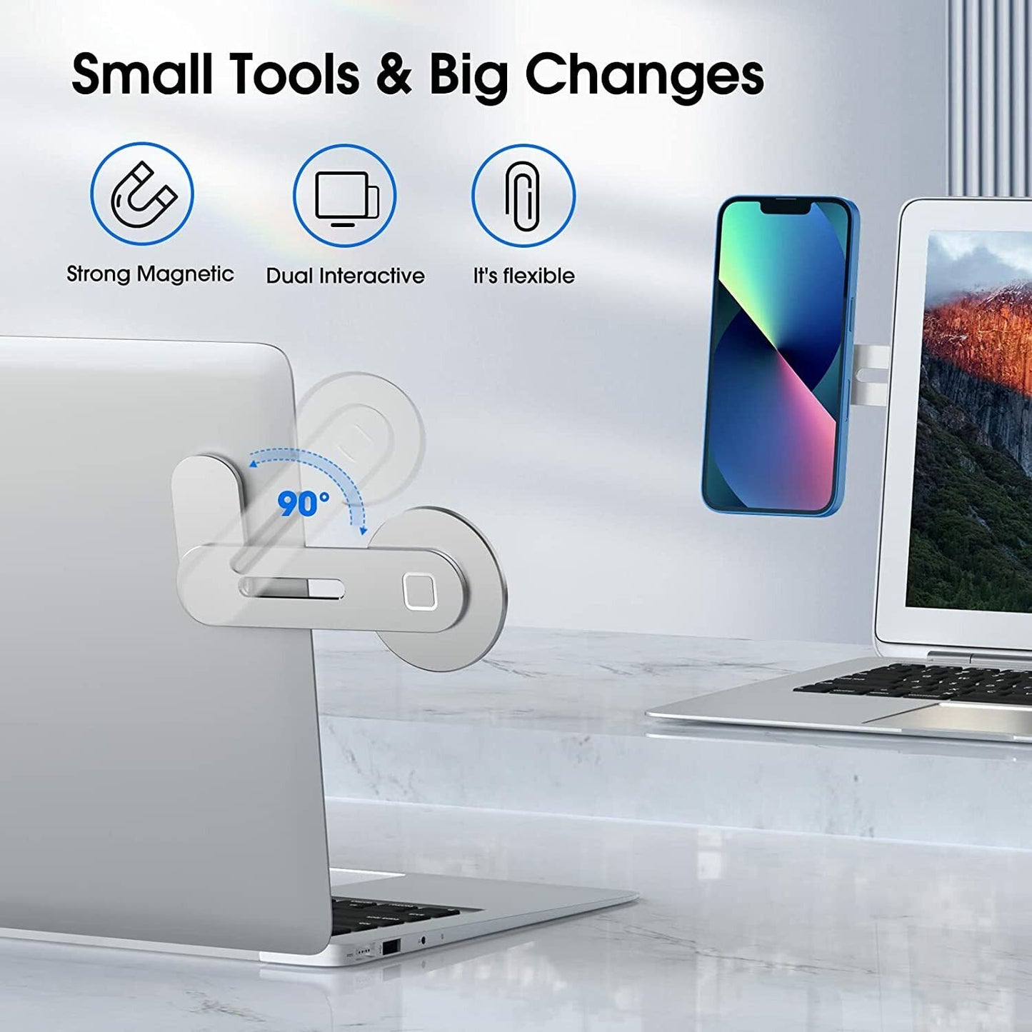 Magnetic Laptop Phone Holder